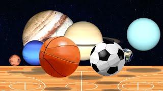 Sport Planets Planet SIZES Comparison for Baby Funny Planet for Kids 8 Planets size Solar System SOC