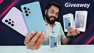 Samsung Galaxy A52 Unboxing & First Impressions | Galaxy A72 | Giveaway90Hz AMOLED,OIS, IP67 & More
