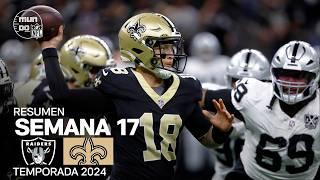 Las Vegas Raiders vs. New Orleans Saints | Resumen NFL en español - Semana 17 | NFL Highlights 2024