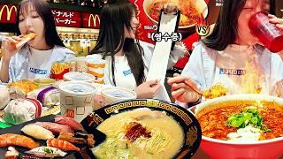  12-Hour Food Marathon: Japan’s 5-Level Spicy Ramen, Street Food & McDonald’s!
