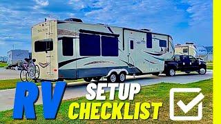  RV CHECKLIST FOR SETTING UP // AUTO LEVELING A FIFTH WHEEL