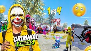 Snow Map ? Yellow Criminal Vs Pro Players  Op 1 Vs 4 Gameplay  Free Fire