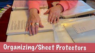 Organizing with Sheet Protectors! (No talking only) Extreme paper & plastic crinkles~ASMR