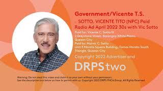 SOTTO, VICENTE TITO (NPC) Paid Radio Ad April 2022 30s with Vic Sotto