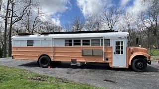 Amazing 38' Skoolie Tour with Full Bathroom & Water Tanks | Tiny House Listings