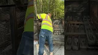 Massive driveway pour #concrete  #short #shorts #excavator #bluecollar #construction #metal #fall