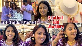 5 LAKHS-க்கு GOLD JEWELLERY வாங்கியாச்சு  Wedding Anniversary Vlog ️ Karthikha Channel Anniversary