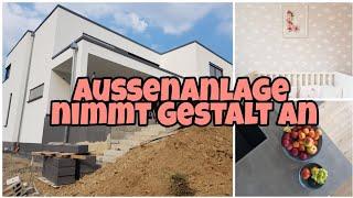 Hausbau Blog 68| neue Terrassenplatten| Betonstufen setzen| Kinderzimmer Update| Die Siwuchins