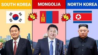 South Korea Vs Mongolia Vs North Korea || Country Comparison 2023 || Versus Kingdom