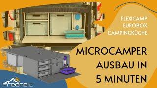 Microcamper Ausbau in 5 Minuten mit der Flexicamp S1 Campingbox für Hochdachkombis