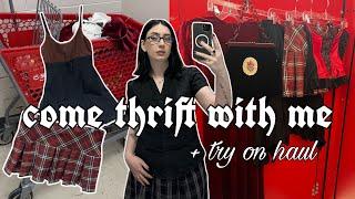 Come Thrift with Me + Try on Haul | thrifting outfits for a concert