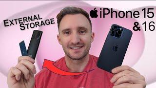 iPhone 15 & 16 Pro - How To Record to EXTERNAL STORAGE   (plus file transfer tutorial)