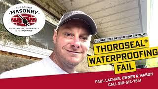 Thoroseal Waterproofing Fails on Block Foundation in Wynantskill, NY.