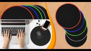 RiaTech  Round Computer Mouse Pad with Stitched Edges & Non-Slip Rubber Base for Gaming Laptop PC