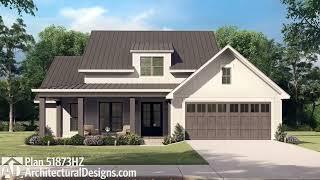 Modern Farmhouse Walkthrough Tour - House Plan 51873HZ from Architectural Designs