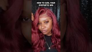 Using HOT WATER to CURL my SYNTHETIC WIG #syntheticwigs #lacefrontwig #wigtutorial