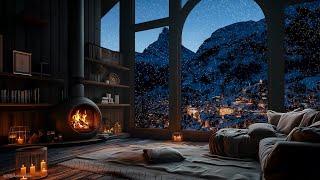 ️ Relaxed Fireplace Ambience丨Deep Sleep in Cozy Atmosphere with Relaxing Snow