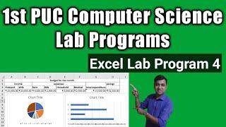 Excel Lab Program 4 | monthly family budget | 1st puc computer science lab programs | Vision Academy