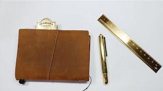 My Traveler's Notebook and Brass Accessories! Filling it with Watercolour Paper