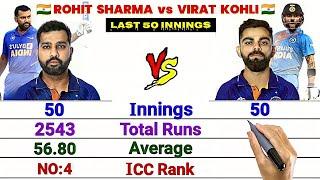 Rohit Sharma vs Virat Kohli Batting Comparison || Last 50 Innings -Test, ODI and T20I