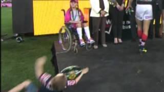 NRL 2013 Grand Final Presentation Poor Little Kid Falls Over On Stage