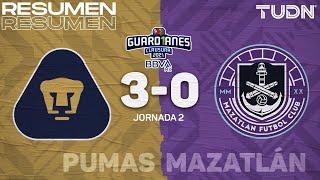 Resumen y goles | Pumas 3-0 Mazatlán FC | Torneo Guard1anes 2021 BBVA MX - J2 | TUDN