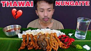 THAWAI nungaitaba Mukbang||Chicken parts||chaba ngamdre warwbinu