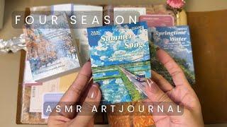 ASMR Art Journal | Four Season Theme ️️ [Long Process Vid]