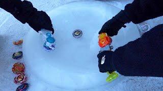 GIANT ANIME ICE STADIUM! | 100% Frozen Beystadium Ice Mold & Marathon Battle!