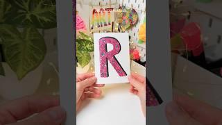Letter “R” with Glitter Art Technique  #shorts #glitter #glitterart