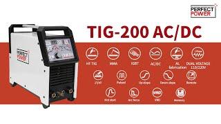 TIG-200 AC/DC pulse TIG aluminum welding with digital control and MMA welding | PERFECT POWER