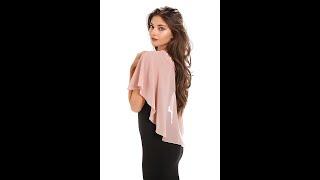 Central Chic Dusky Pink Chiffon Cape For Bridesmaids, Party Dress and Formal Wear