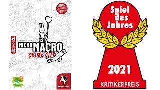 Nominated for Spiel des Jahres 2021: "MicroMacro: Crime City"