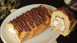 Chocolate Vanilla Swiss Roll Cake  Recipe By Chef Hafsa