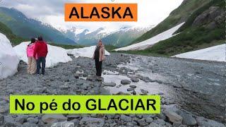 AQUI NO ALASKA CHEGAMOS AO PE DO GLACIAR E DEPOIS RODAMOS ATÉ CIDADE SEWARD COM MOTOR HOME