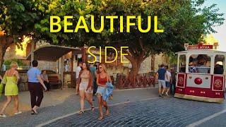 SIDE ANTALYA TURKEY 2024   NEW Beautiful Walking Tour of Side Promenade [4K UHD]