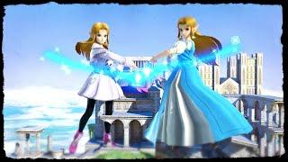 SSBU Giantess - Giant Zelda vs Giant Zelda (with tripping)