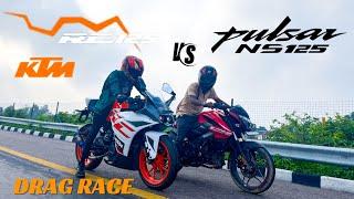 New Pulsar NS 125 BS6 2024 vs KTM RC 125 || DRAG race Full Throttle  || Ktm peeche ho gyi  ?