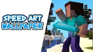 SpeedArt Minecraft  Wallpaper For All of you | LionGraphics