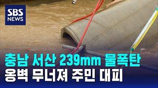 충남 서산 239mm 물폭탄…옹벽 무너져 주민 대피 / SBS