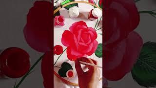 Rose flower tutorial painting #fabricpainting