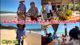 #598Ba Chồng Thích thú ở Biển Mũi né,Lần đầu thấy Lướt ván,Ăn trưa ở Bờ Biển mê Tít Việt Nam