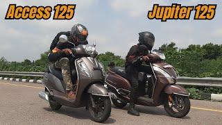 TVS Jupiter 125 vs Suzuki Access 125 Drag Race