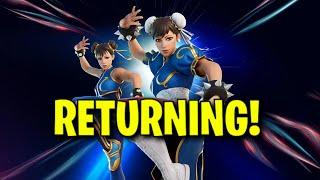 CHUN LI SKIN RETURN DATE in FORTNITE ITEM SHOP! (Street Fighter Bundle Returning Season 2)