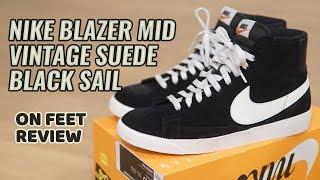 W Nike Blazer Mid Vintage Suede Black Sail - ON FEET REVIEW