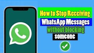 How to Stop Receiving WhatsApp Messages without blocking someone?