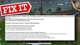 PUBG New State Usb debugging Problem or Not Opening & Crashing Fix on Any Android