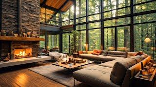 Breathing Fresh Air In Serene Forest Cabin With Soothing Jazz Music ️ Gentle Jazz For relax, Sleep