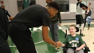 Giannis, Bucks Make Easton's Wish Come True | MIDRANGE