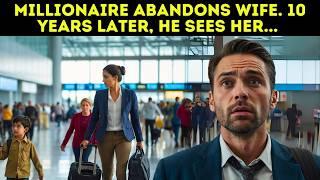 Millionaire Abandons Wife. 10 Years Later, He Sees Her at the Airport With a Young Man Who Looks